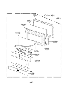 Door Parts Diagram and Parts List for LTM9020B01  LG Microwave