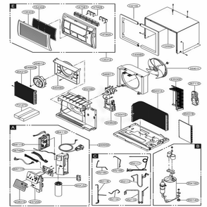 Main Diagram and Parts List for LT1236CER AT3AYOW LG Air Conditioner