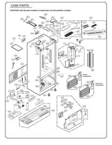 Case Parts Diagram and Parts List for GR-J268LSTM ASTCSE2 LG Refrigerator