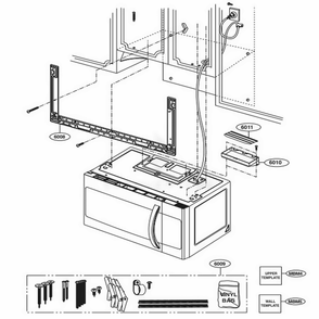 Installation Parts Diagram and Parts List for 85064 CBSESEA LG Range