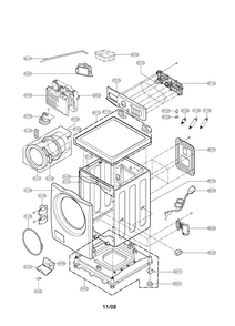 Cabinet & Control Panel Diagram and Parts List for WM3988HWA  LG Washer