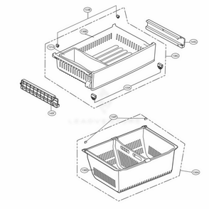 Freezer Parts Diagram and Parts List for LFXS24663S ASTCNA1 LG Refrigerator