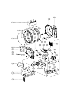Drum/motor: Electric Type Diagram and Parts List for DLE5977BM  LG Dryer