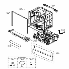Main Diagram and Parts List for ADFD5448AT ASTESNA LG Dishwasher