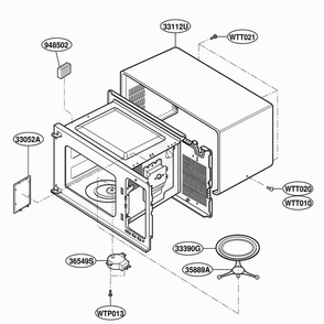Oven Cavity Parts Diagram and Parts List for 87310 CWHESEC LG Range
