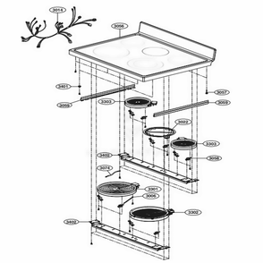 Cooktop Parts Diagram and Parts List for LDE3035ST FSTLLGA LG Range