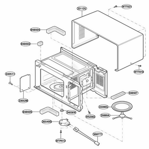 Oven Cavity Parts Diagram and Parts List for MT1135SGB SGEWRP LG Range
