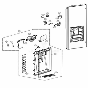 Dispenser Parts Diagram and Parts List for LFXS32736D ASBCNA0 LG Refrigerator