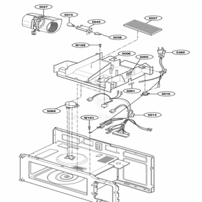 Interior Parts 2 Diagram and Parts List for MH6150XMT AB7EWRP LG Range