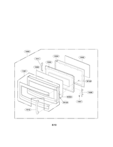 Door Parts Diagram and Parts List for LMV2053ST 01 LG Microwave