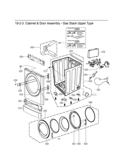 Cabinet And Door Assembly Diagram and Parts List for RN1329CN7P ASSEELC LG Dryer