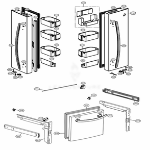 Door Parts Diagram and Parts List for LFC22770ST ASTCNA5 LG Refrigerator
