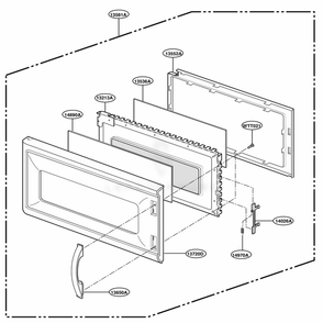 Door Parts Diagram and Parts List for MH7130XEB0 BKEWRP LG Range