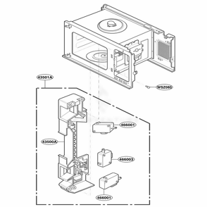 Latch Board Parts Diagram and Parts List for PLMB186KC AS3EGEU LG Range