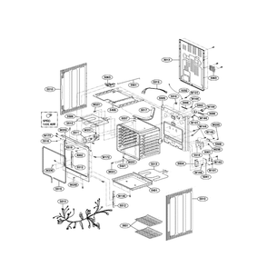 Cavity Diagram and Parts List for LRE3012ST 00 LG Range
