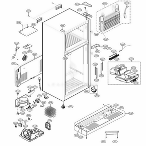 Case Parts Diagram and Parts List for 68032 ASWCSE8 LG Refrigerator