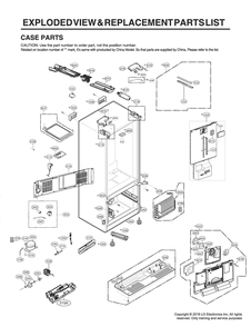 Case Parts Diagram and Parts List for GR-J288NSXM ASTCNA0 LG Refrigerator