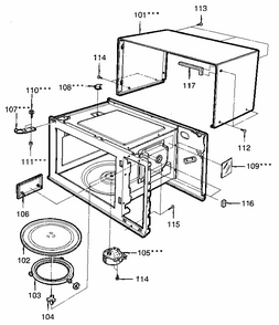 Cabinet Diagram and Parts List for 7218933380  Kenmore Microwave