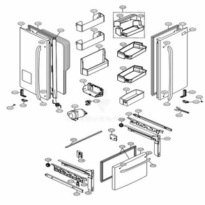 Door Parts Diagram and Parts List for LSFS213ST ASTCNA4 LG Refrigerator
