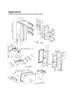 Door Parts Diagram and Parts List for LMXS30796S 01 LG Refrigerator