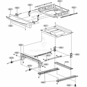 Drawer Parts Diagram and Parts List for LSE4613ST ASTLLGA LG Range