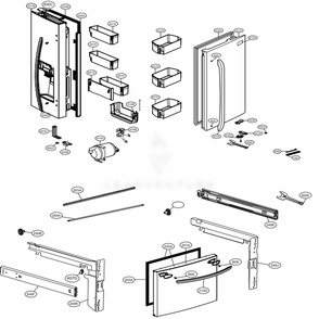Door Parts Diagram and Parts List for 73109 AWBCSE0 LG Refrigerator