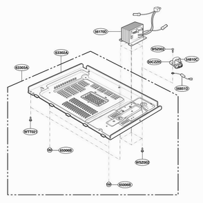 Base Plate Parts Diagram and Parts List for JES739WD CMWEGEU LG Microwave