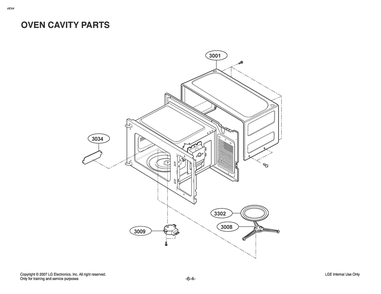Oven Cavity Parts Diagram and Parts List for MS2042D CBKPLGN LG Miscellaneous