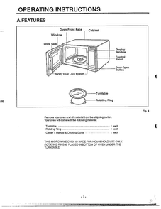 Features Diagram and Parts List for MA-682M  LG Microwave
