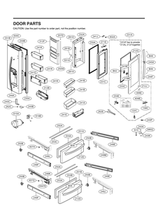 Door Parts Diagram and Parts List for GR-X28ANSYX ASTCNA0 LG Refrigerator