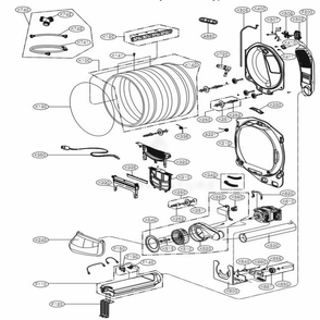 Drum And Motor Assembly Diagram and Parts List for DLEX7850WE ABWEEUS LG Dryer