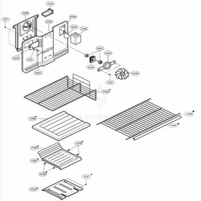 Freezer Parts Diagram and Parts List for 73969 AWBCSEA LG Refrigerator