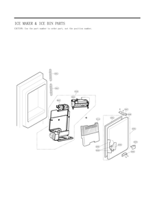 Ice Maker And Ice Bin Parts Diagram and Parts List for GC-J288NSXM ASTCNA3 LG Refrigerator