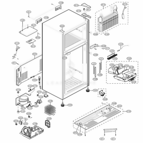 Case Parts Diagram and Parts List for LTCS20220S ASTCNA2 LG Refrigerator