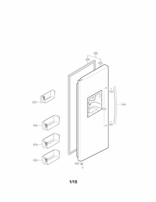 Part Location Diagram of ADC74925507 LG DOOR ASSEMBLY,FREEZER