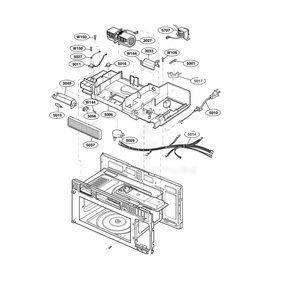 Interior Parts 2 Diagram and Parts List for 80809 AB1ESEA LG Microwave