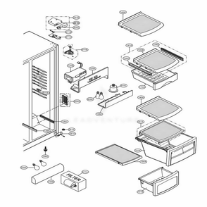 Refrigerator Compartment Diagram and Parts List for LSC27921ST AST2LGA LG Refrigerator