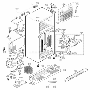 Case Parts Diagram and Parts List for 69979 AWB3SER LG Refrigerator