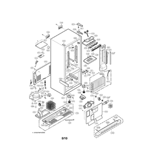 Case Diagram and Parts List for LRBN20520WW  LG Refrigerator