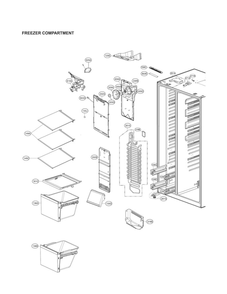 Freezer Compartment Parts Diagram and Parts List for LSXS26366D 09 LG Refrigerator