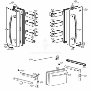Door Parts Diagram and Parts List for LFCS22520B AWBCNA1 LG Refrigerator