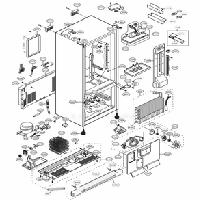 Case Parts Diagram and Parts List for 78343 ASTCSER LG Refrigerator