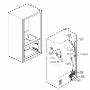 Valve And Water Tube Parts Diagram and Parts List for LRMVS2806S ASTCNA0 LG Refrigerator