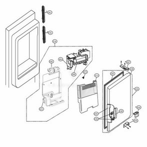 Ice Maker And Ice Bin Parts Diagram and Parts List for LFXS28566M AMTCNA2 LG Refrigerator