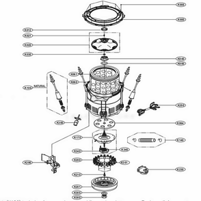 Tub Assembly Diagram and Parts List for 793396 ASSEECI LG Washer Dryer Combo