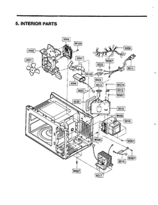 Complete Microwave Assembly Page 6 Diagram and Parts List for MA-1164M  LG Microwave