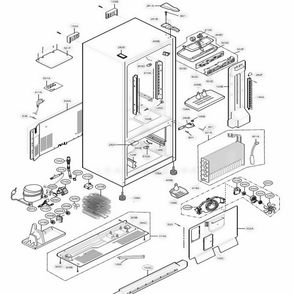 Case Parts Diagram and Parts List for LDC22720ST AST3LGG LG Refrigerator