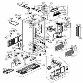 Case Parts Diagram and Parts List for LSFXC2476D ASBCNA0 LG Refrigerator