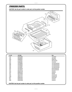 Freezer Parts Diagram and Parts List for GR-X318LSTM ASTCSE0 LG Refrigerator