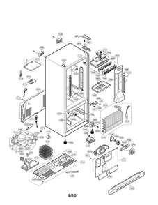 Case Parts Diagram and Parts List for LRBC20512SW 01 LG Refrigerator